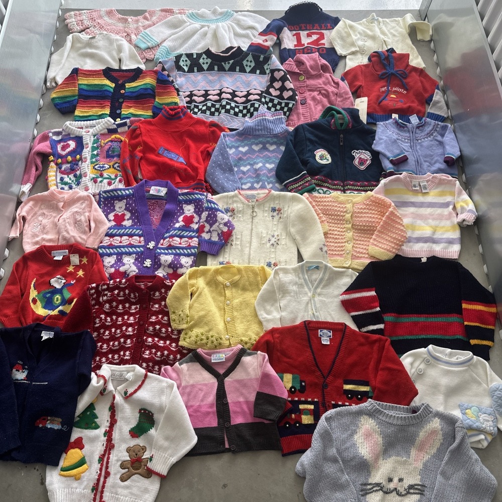 RESELLER BUNDLE!! Vintage Baby & Kids Knit SWEATERS! Lot Of 30! Sz 0-6!